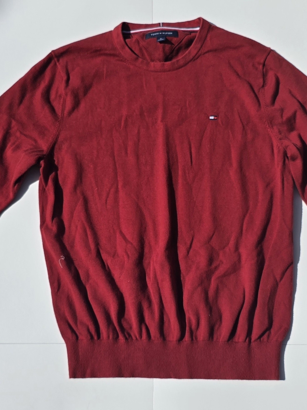 Tommy Hilfiger Men’s Crimson Red Crewneck Sweater Size 0